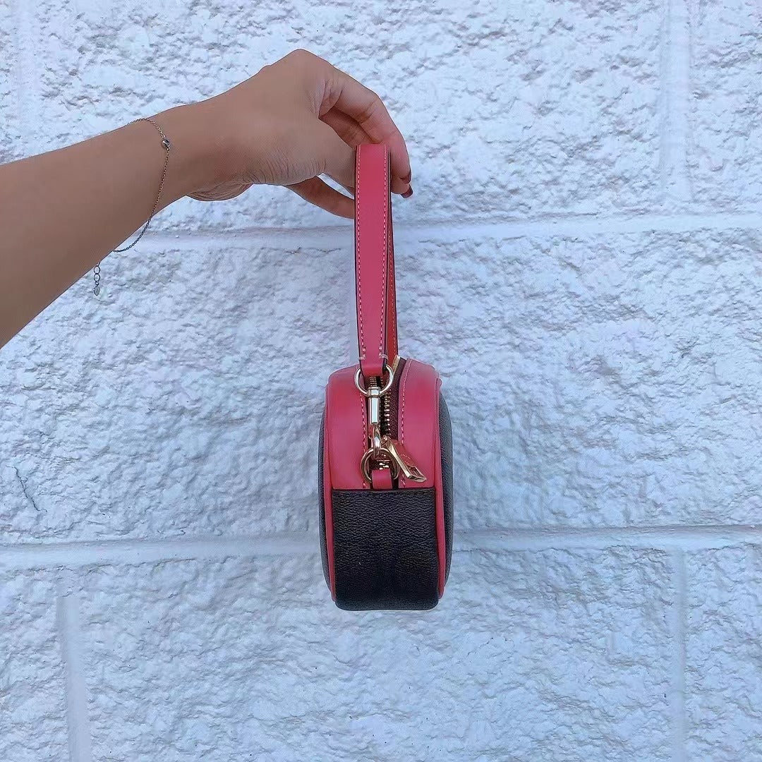 Coach CB851 Jamie Wristlet In Signature Canvas In IM/Brown/Watermelon Coach CB851 Jamie Wristlet In Signature Canvas In IM/Brown/Watermelon